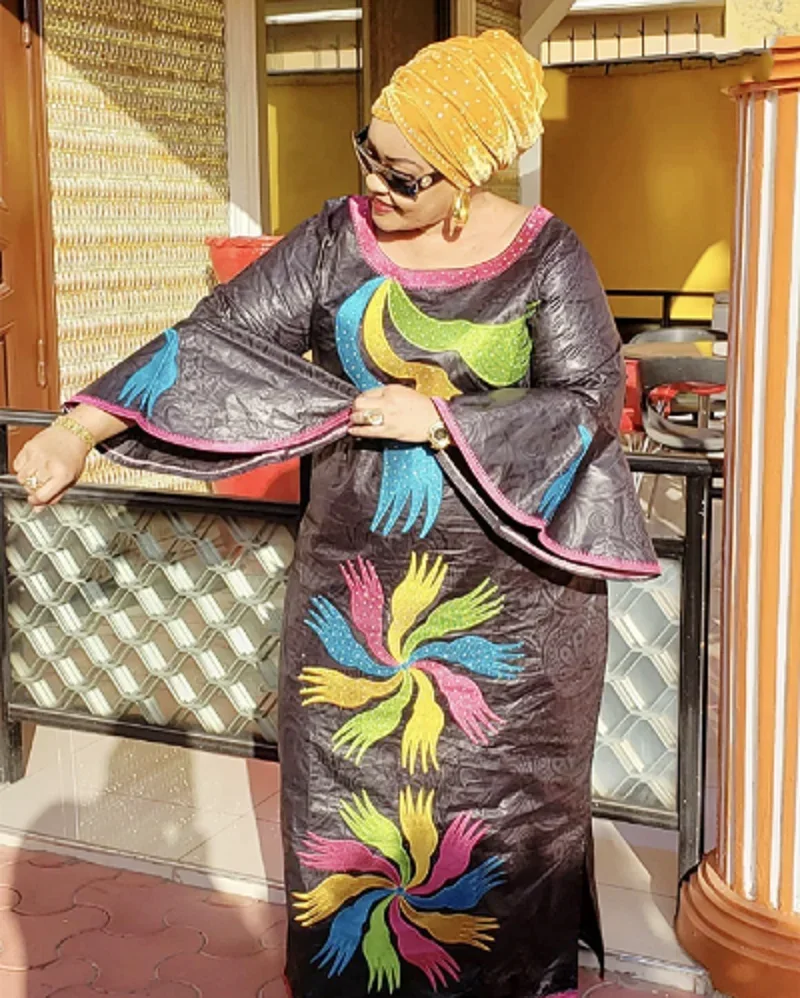 African Dress African Design Dress For Woman Bazin Riche Embroidery Design Long Dress