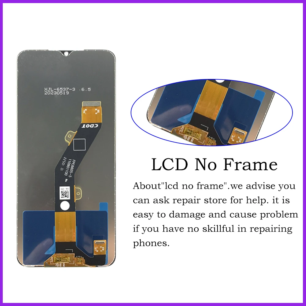 6.6 Infinix Smart 7 X6515 Smart7 HD X6516 LCD 디스플레이 터치 스크린 디지타이저 어셈블리 교체 부품 (프레임 포함)