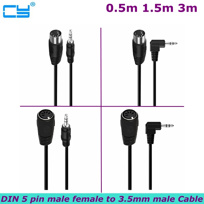 

Elbow 5-pin Din MIDI male to 3.5mm male 5Pin Din female to 3.5mm male Plug Stereo Jack Audio Adapter Cable 50cm 150cm 300cm