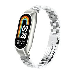 Premium Stainless Steel Watch Strap with Metal Case Bracelet for Smartwatch Accessories (Silver)