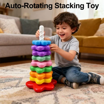 Rotating Rainbow Stacking Tower 1