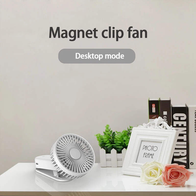 

Magnetic Clip Fan USB Cooling Fans Clip-on Type Rechargeable Cooling Desk Fan Electric Rechargeable Mini Wireless Air Cooler