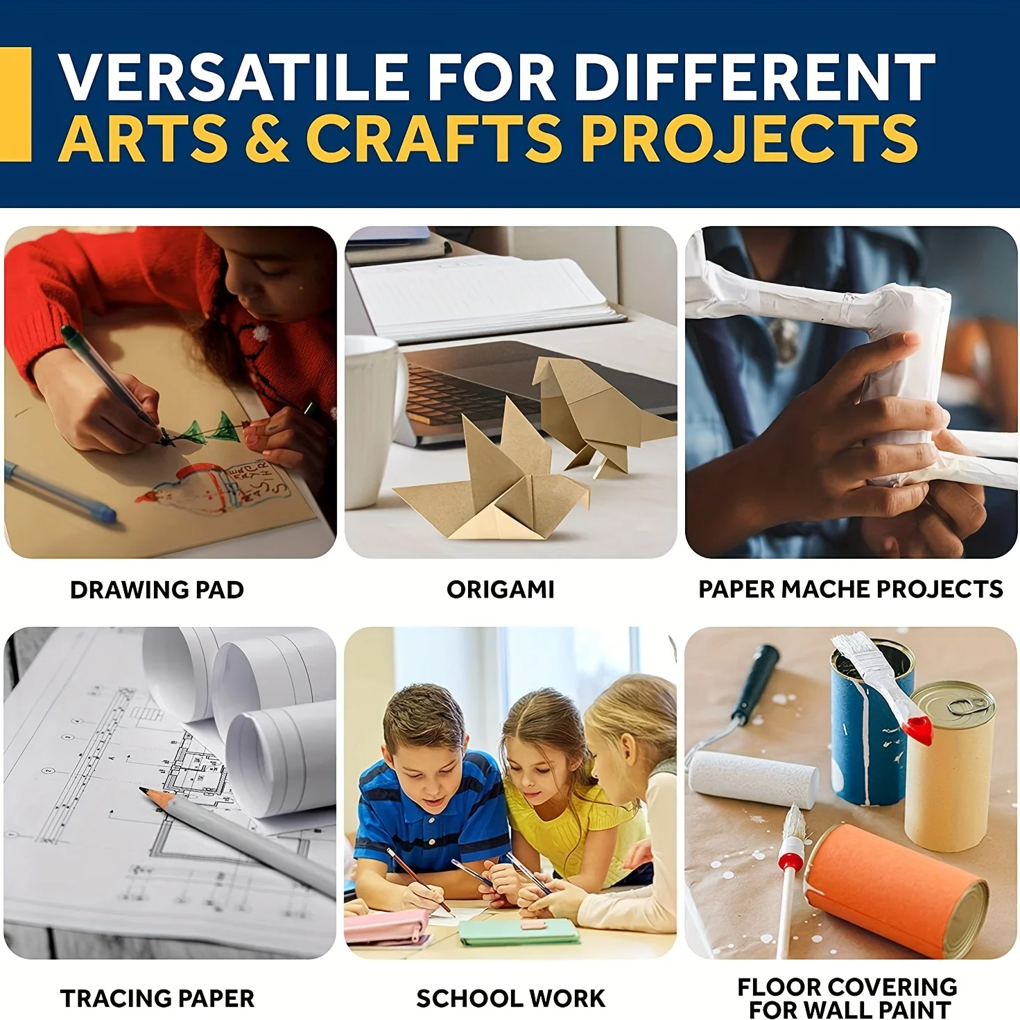 Kraft Paper Roll Ideal For Packing Movin Gift Wrapping Postal Shipping Parcel Wall Art Crafts Bulletin Boards Floor Covering