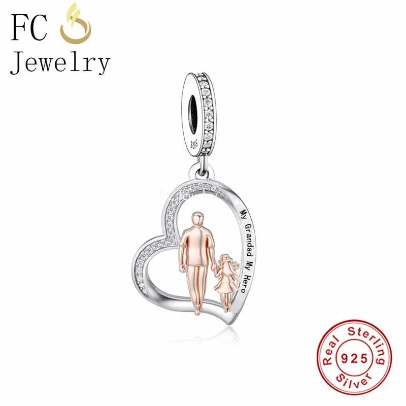 FC Jewelry Fit Original Pan Charms Bracelet 925 Sterling Silver Heart Zircon My Dad My Hero Bead For Making Women Berloque 2025 4