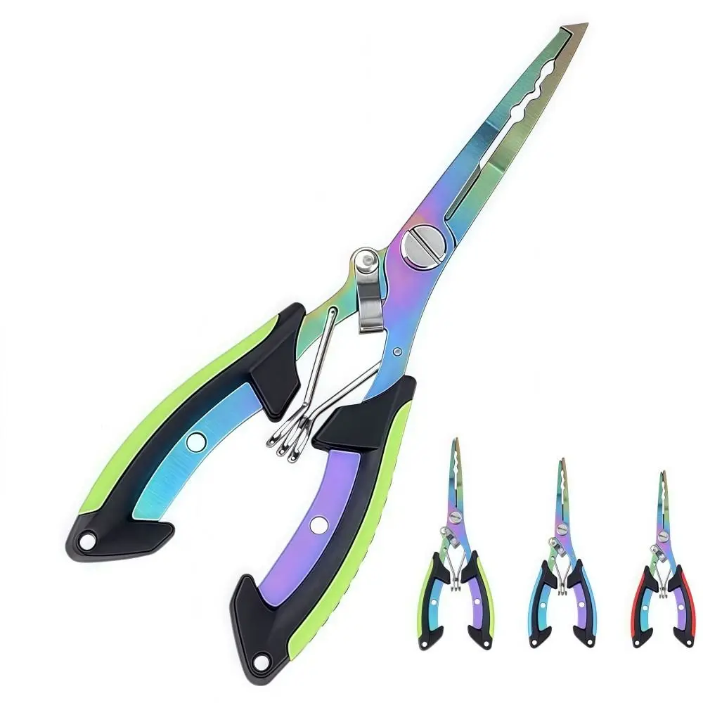 Multifunctional Fishing Needle Nose Pliers Stainless Steel Lock Design Fishing Pliers Pocket Design Lightweight Lure Pliers