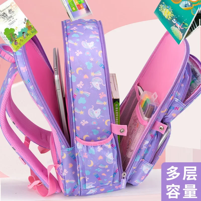 New Primary School Backpack Cute Colorful Book Bags for Girls Princess School Bags Waterproof Children Rainbow Series Schoolbags 5