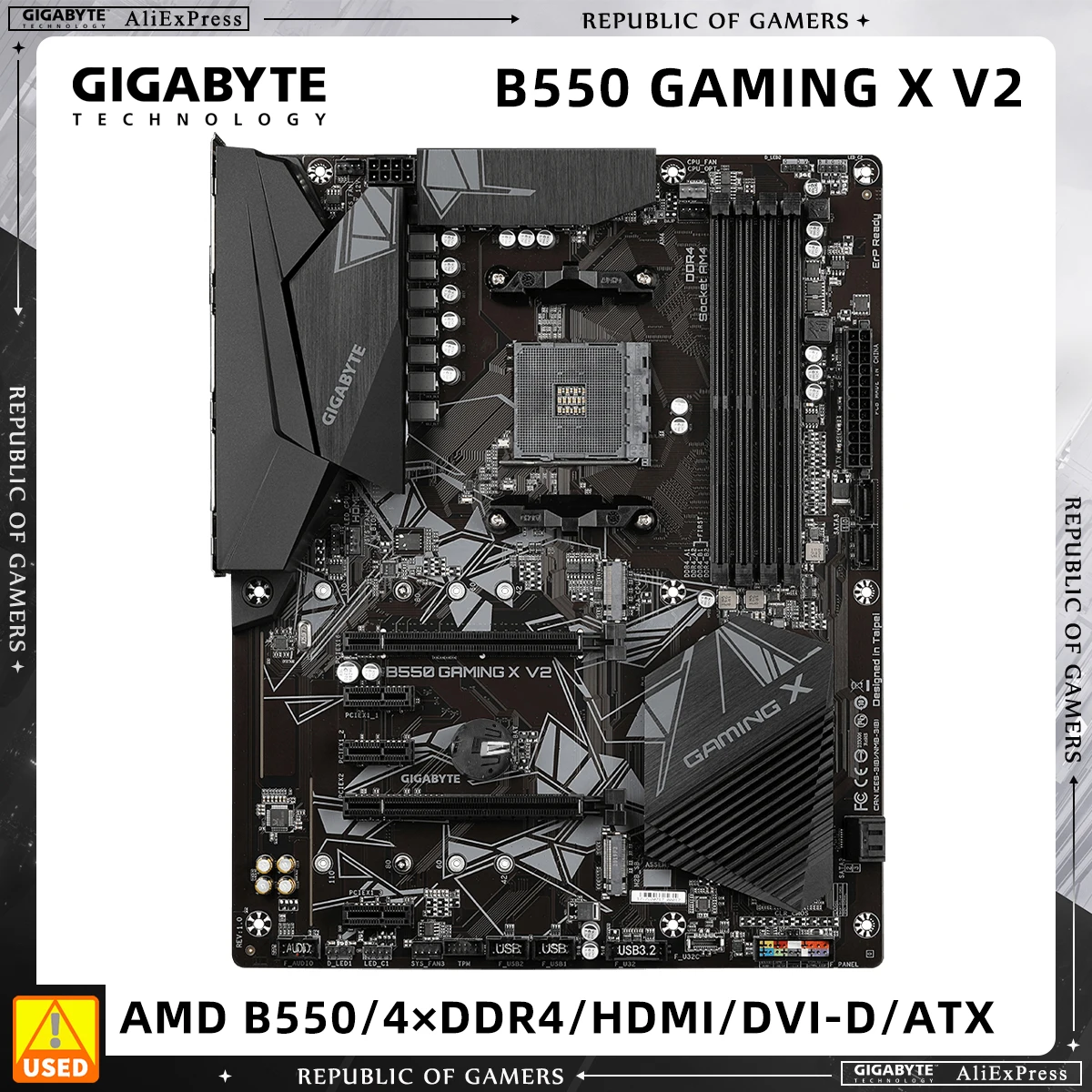 Scheda Madre B550 Gigabyte B550 Gaming X V2 Am4 4 Xddr4 Dimm 128Gb Pci-E3.0 Sata3 Scheda Madre Hdmi Dvi-D Atx