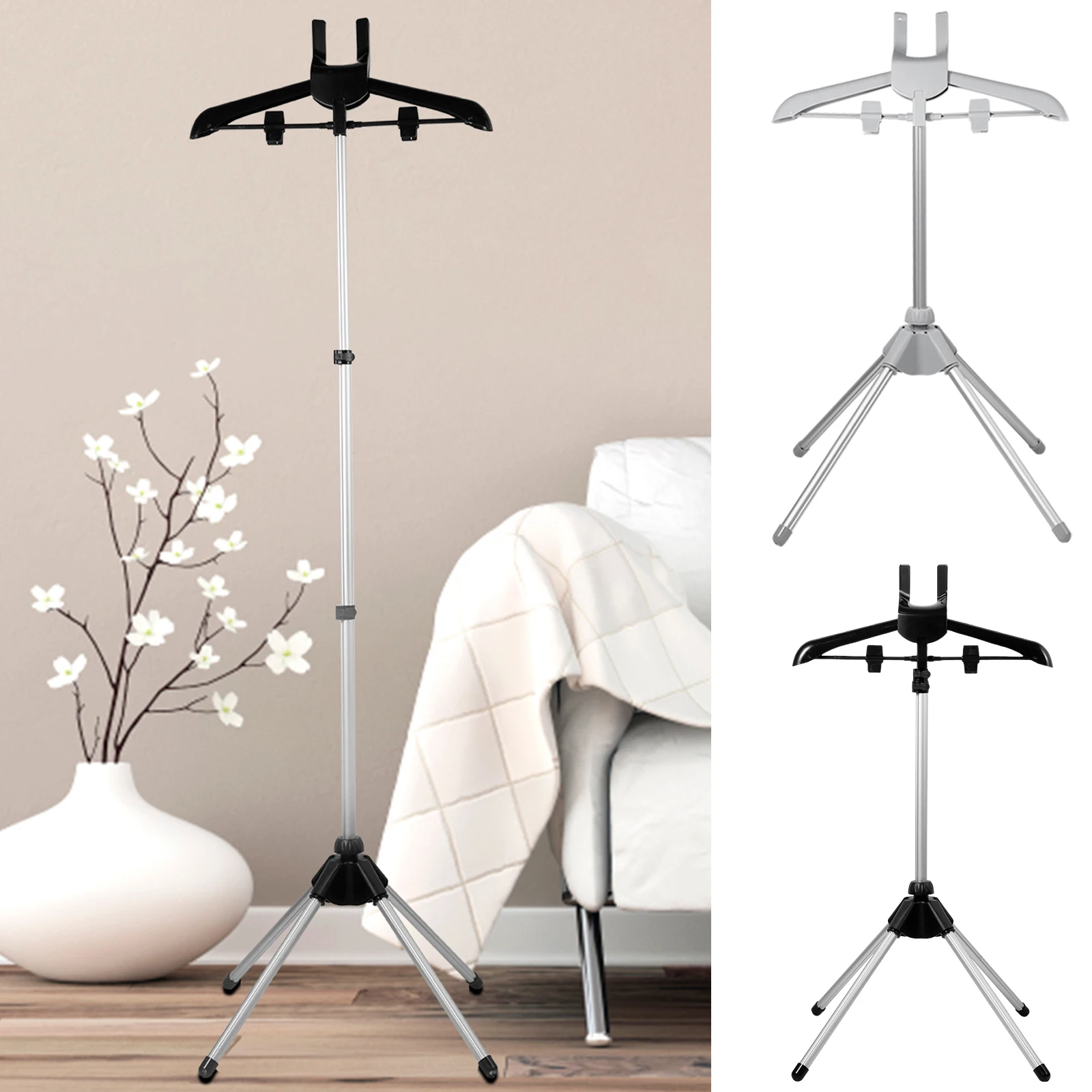 Steamer Stand Telescopic Garment Steamer Rack Height Adjustable Garment Foldable Standing Garment Hanger for Steaming Clothes