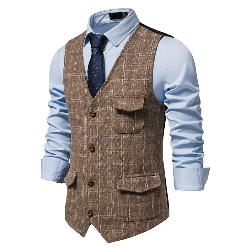 Cross-border Amazon Men's Suit Vest Casual British Style Jacket Youth Amigo Hao Hao Slim Fit Export Quality 5