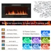 Farmhouse Fireplace TV Stand for 70/75/80 Inch TV, 32”Tall Entertainment Center w/ 36”Electric Fireplace & LED Light 4
