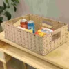Rattan Weaving Hand Carry Storage Basket Laundry Container Desktop Basket Storage Bucket Home Storage Baskets ganization 2