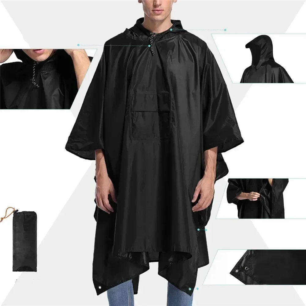 

Портативный водонепроницаемый плащ для взрослых, практичный мужской и женский дождевик с капюшоном, пончо для походов, рыбалки, скалолазания, дождевик