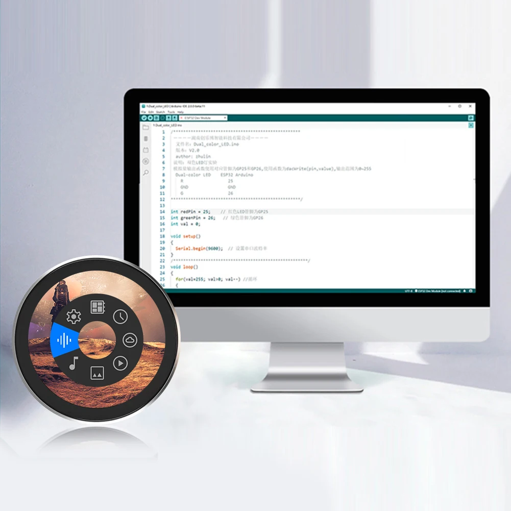 1.8��ġ ���� ��ũ�� �뷮�� ��ġ ��ũ�� AI ���� ä�� ���� ���� ESP32-S3 8M PSRAM 16M �÷���