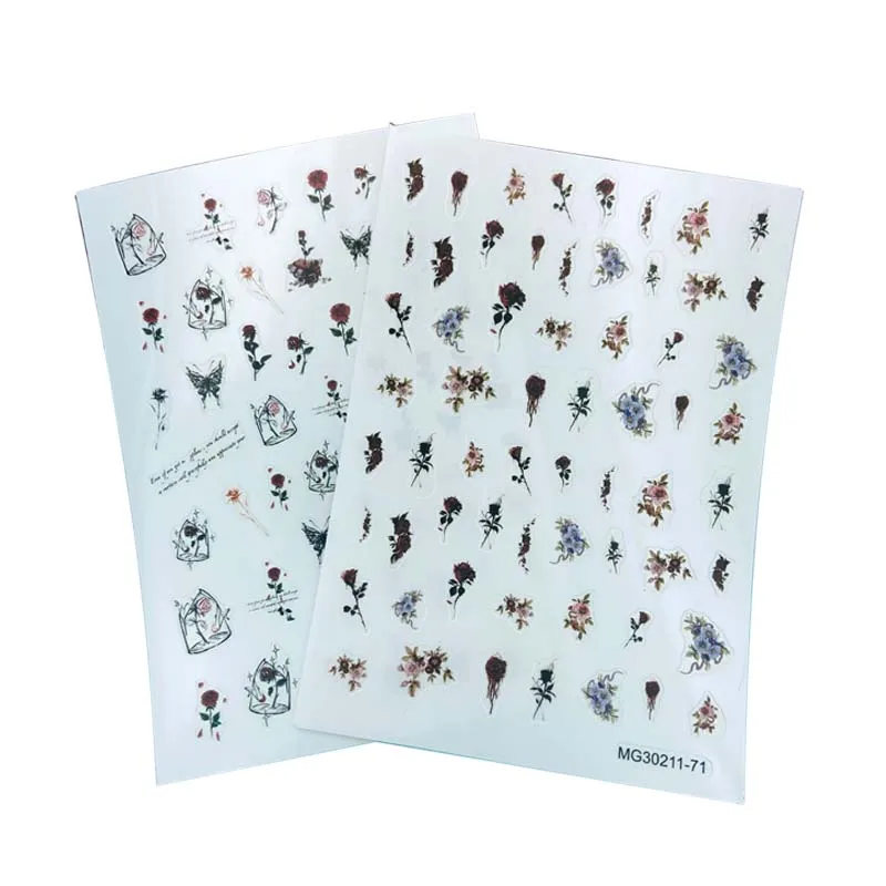 

Модные самодельные наклейки для ногтей в японском стиле клей для задней части сухая наклейка для ногтей новый дизайн цветущего цветка серьезное украшение для ногтей