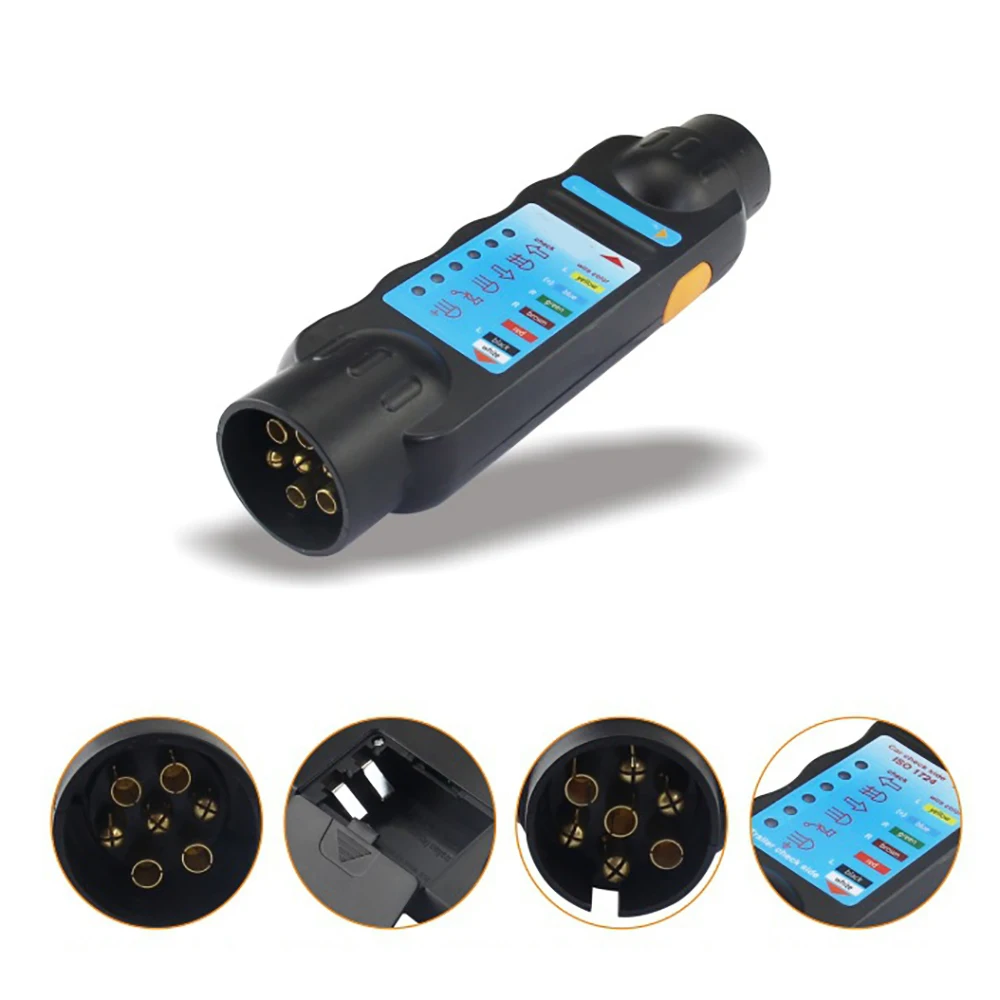 12V 7Pin Car Trailer Plug Socket Connection Tester Durable Turn Signal