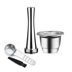 Reusable Stainless Steel Coffee Capsule with Enhanced Espresso Crema Filter (1pc-ss-ti)