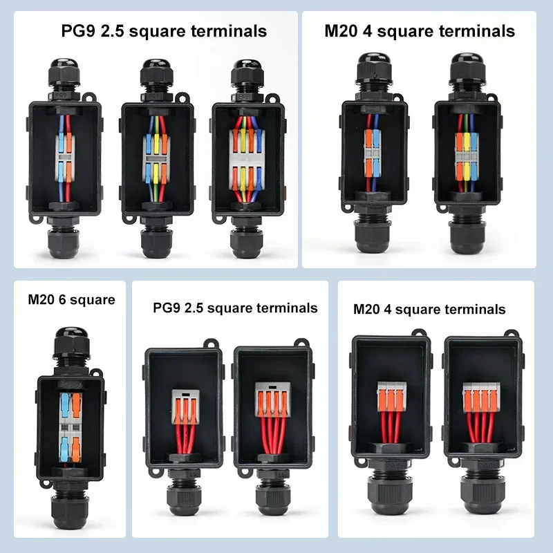 2-Way PG9 M20 With terminal 2 to 2 Outdoor Waterproof Junction Box 3 to 3 Buried Street Lights Splitter 4 4 Sealed Connector electrical distribution box,electrical junction box,electrical box