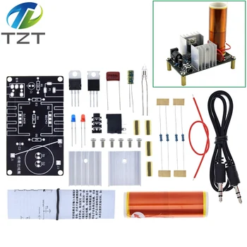 1 Set Mini Kit Bobina Tesla 15W Mini Musica Bobina di Tesla Altoparlante al Plasma Tesla Trasmissione Wireless DC 15-24V Kit FAI DA TE