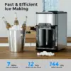 Ice Maker Machine  , 3 in 1 Portable Ice Maker with Hot/Cold Water Dispenser, 12 Cubes in 7 Mins Stainless Steel Nu 4
