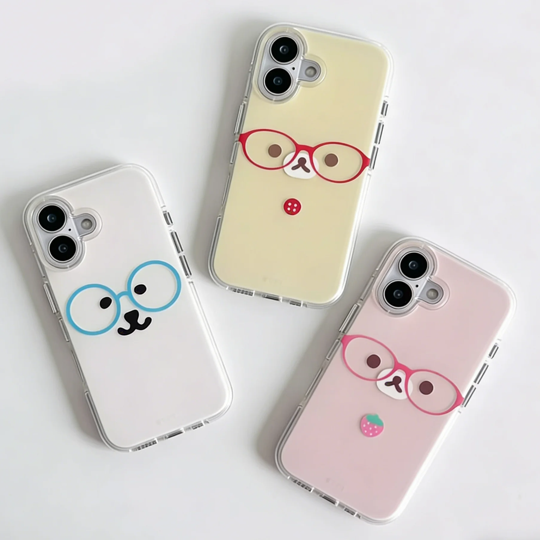 Niedliche Cartoon-Bären-Handyhülle für iPhone 17 16e 16 15 14 13 12 11 Pro Max X Xs XR XSMax 8 7 6 6s Air Plus mit Feder-Textur