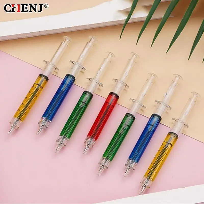 

1pc Injection Type Red Blue Color Ball Point Pen Doctor Nurse Gift Liquid Pen Transmission Syringe Pens