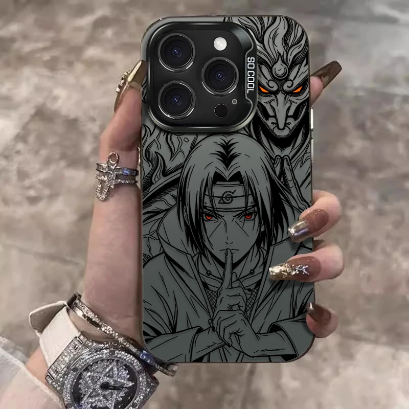 Sleek Matte Phone Case with Trendy Naruto Design Featuring Sasuke and Itachi