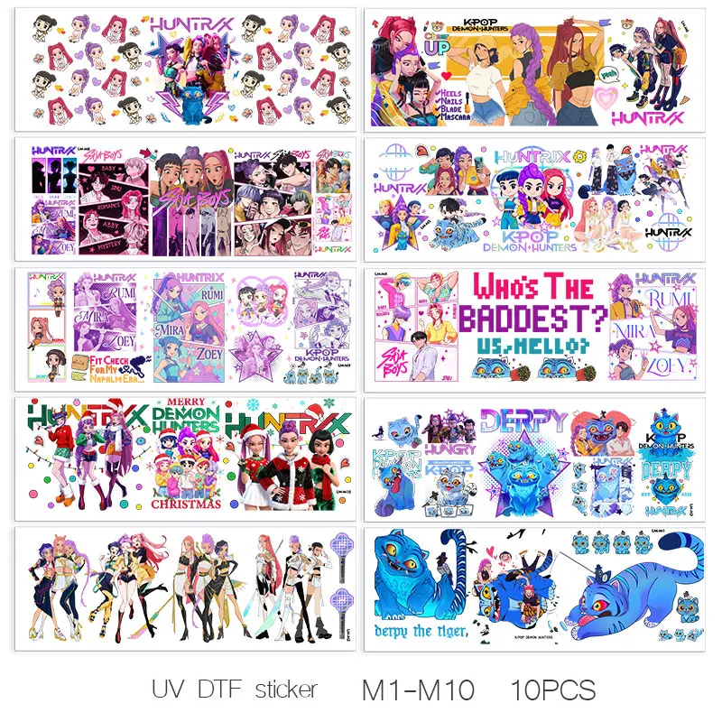 K-pop Demon Hunters UV Sticker Collection - Cartoon Crystal Gift Set