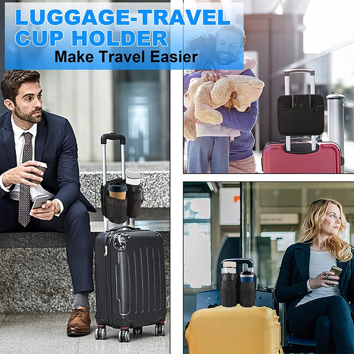 Luggage Travel Cup Holder Suitcase Cup Holder Free Hand Travel