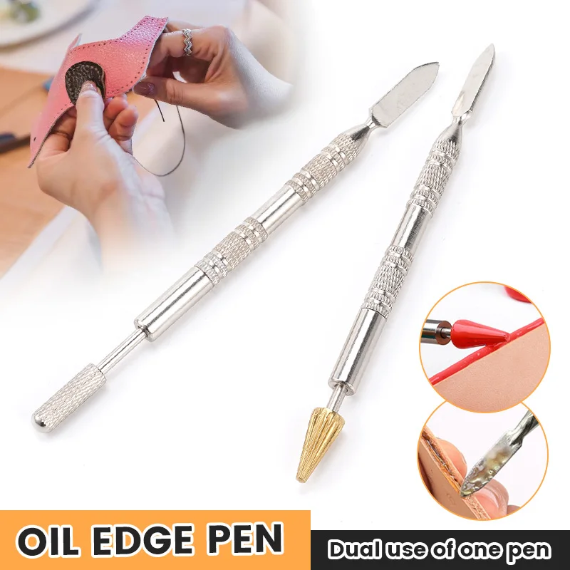 25mm DIY Leather Dual Double Head Edge Oil Gluing Dye Painting Pen Applicator Stick Speedy Paint Roller Tool