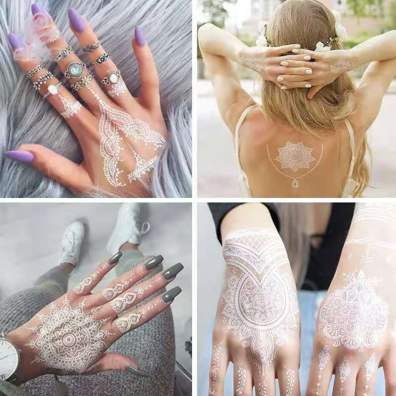Henna Tattoos for Women Waterproof Temporary Tattoos Body Art Mehndi Sticker for Hand Hena Water Transfer Tattoo tattoo sticker temporary tattoos