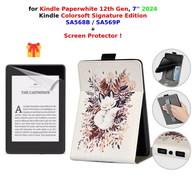 ColorSoft Signature Edition Case with Screen Protector and Hand Strap for 7 Devices, 2024 Release