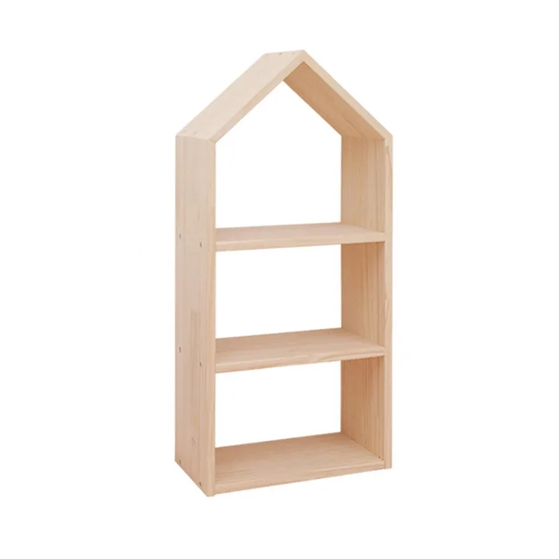 

Montsler Children's Room Solid Wood Shelving Small House Simple Floor Log Ins Bookshelf Multi-layer Toy Storage Rack