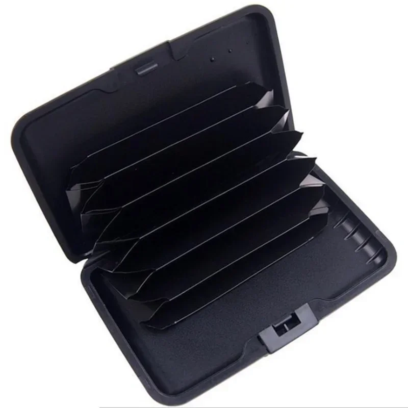 Aluminum Wallet Men Aluminum Bank Card Holder Blocking Hard Case Wallet Solid Credit Anti-RFID Scanning Protect Holder Business Office School
