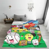 Bfdi Inanimate Insanity Cartoon Blanket All Characters Plush Vintage Soft Throw Blanket Chair Covering Sofa All Season Bedroom 2