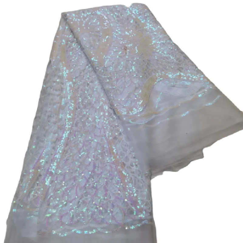 

Синяя африканская кружевная ткань, нигерийская кружевная ткань с блестками, французская Тюлевая кружевная ткань 2022, высокое качество для свадебного платья