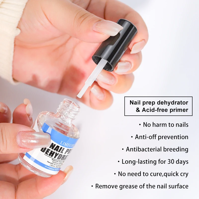 Nail Prep Dehydrator Gel And Acid Free Primer Adhesive Desiccant Acrylic Nails Bonder Gel Balancing Oil Skin Solutions Nail Gel Nail Primer Nail Dehydrator Gel Polish Base and Top Coat