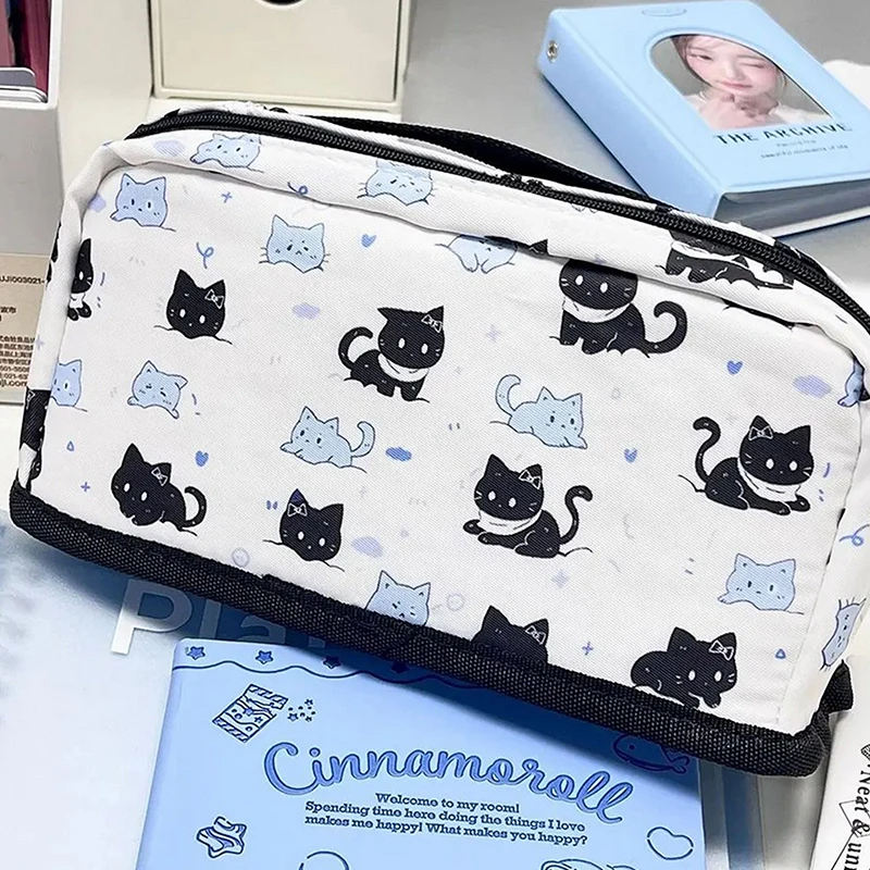 다층 펜 가방 간단한 접이식/Drawstring 대용량 연필 케이스 휴대용 편지지 주최자 학생