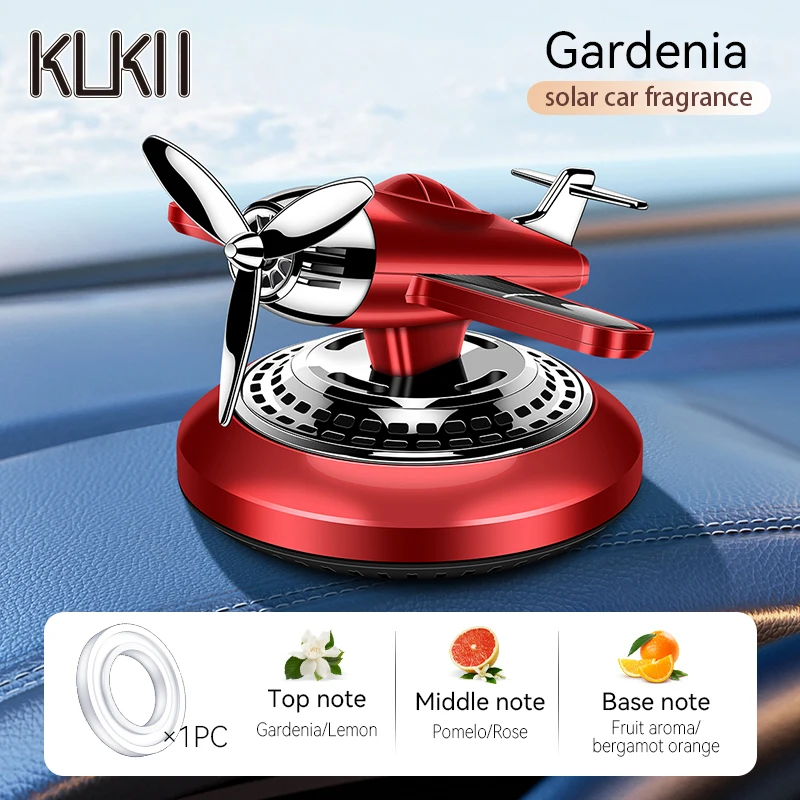 Solar-Powered Rotating Propeller Airplane Car Air Freshener & Fragrance Diffuser