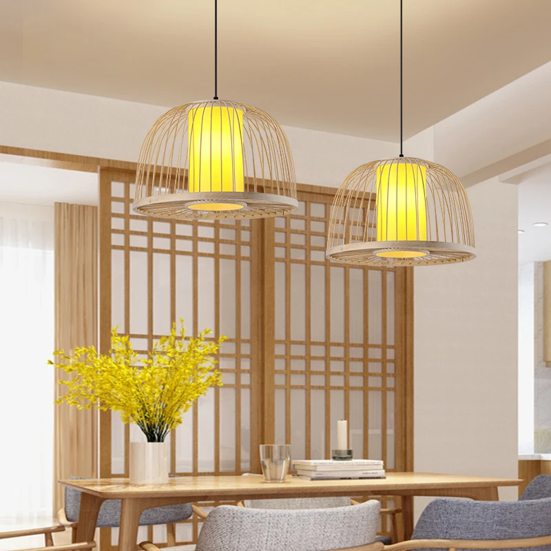 

Post modern rattan bamboo lamp, Chinese creative lamp, Japanese chandelier, bamboo Candlestick for restaurant, tent, hot pot