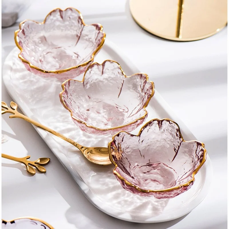 1/3pcs Ice Cream Plate Set Snack Nut Bowl Cherry Sauce Small Plate Seasoning Fruit Mini Tableware Desktop Decoration dish