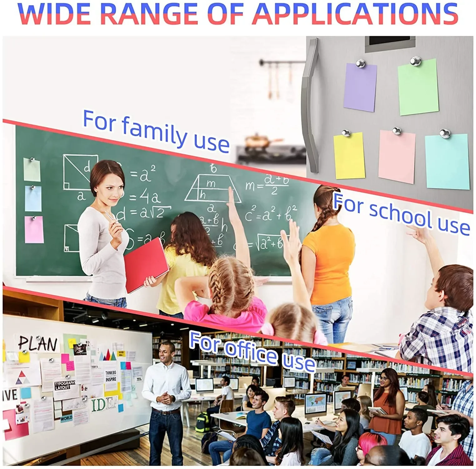 12 Pcs Super Strong Magnet Refrigerator Magnet Neodymium Magnetic Push Pins Magnetic Sucker for Whiteboard Kitchen