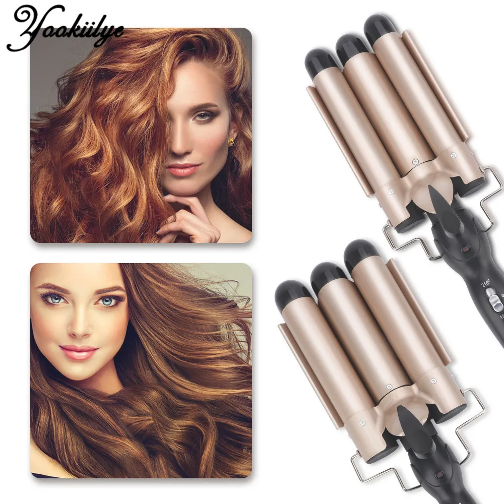 Gold Egg Roll Hair Curling Iron Ceramic Hair Styling Tools 25/32mm