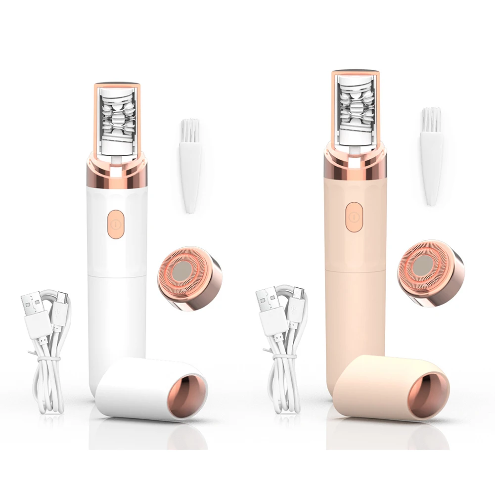 전기 여성용 얼굴 제모기 USB 충전식 무통증 얼굴 제모기 휴대용 여행용 사이즈 얼굴 겨드랑이 팔 등 다리용