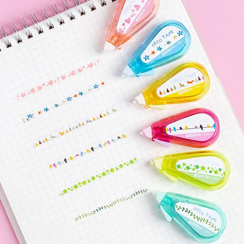 

Mini Creative Korean Correction Tape Cute Floral Tree Brid Heart Pattern Correction Tape for DIY Decorative Scrapbook Journal