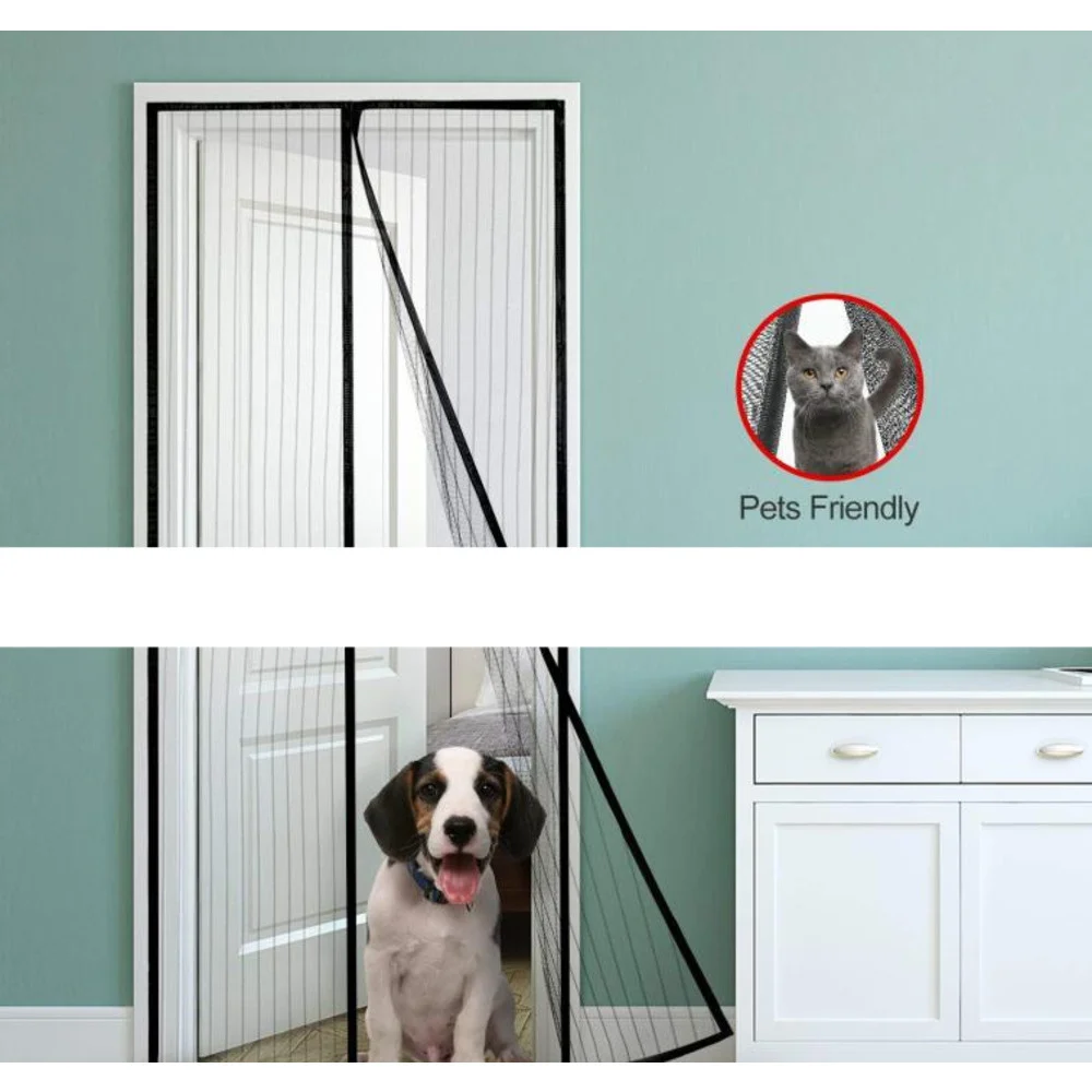 Magnetisches Netz, magnetischer, mückensicherer Türvorhang, TV-Türvorhang, magnetische Absorption, Sommer, mückensicherer Bildschirm_voghion.com