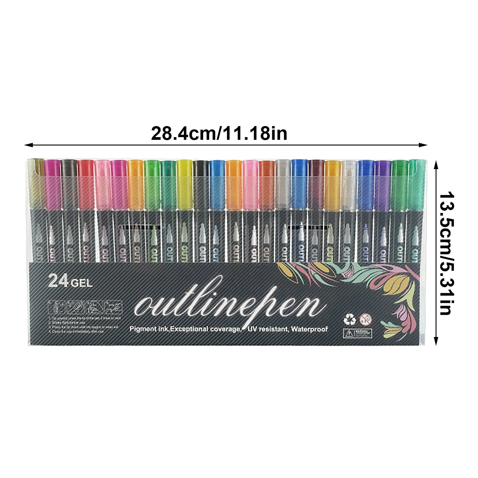 100ml Stationery Organizer for Kids Festival Gifts For Teens Girls Trendy Stuff 24 Colors Markers Outline Pen For Birthday