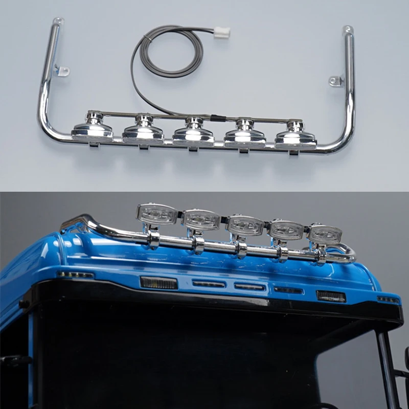 

LED Roof Spotlight Headlights for 1/14 Tamiya RC Truck Trailer Tipper Scania 770S 56368 Car Diy Parts