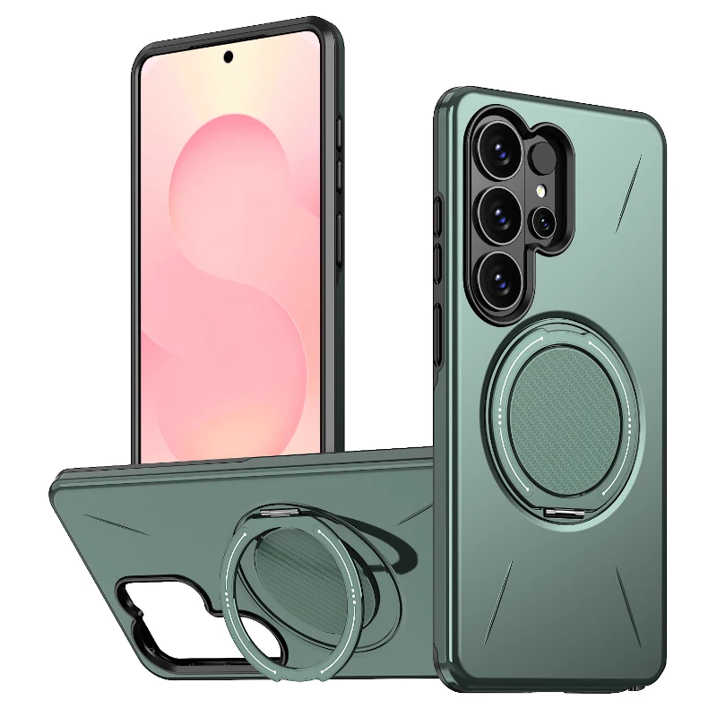 360° Rotating Metal Magnetic Car Holder Phone Case - Hard PC + Soft TPU
