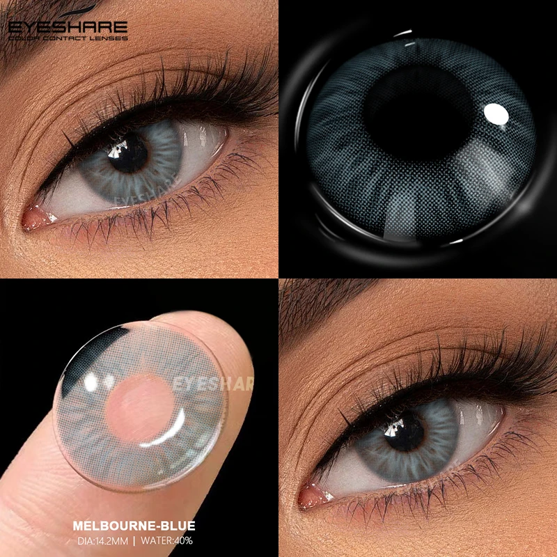 EYESHARE 1 Paar Kontaktlinsen in natürlicher Farbe, schöne Pupillenlinse für Augen, kosmetische braune Kontaktlinsen, blaue Linsen, jährliche Verwendung – Detail 4