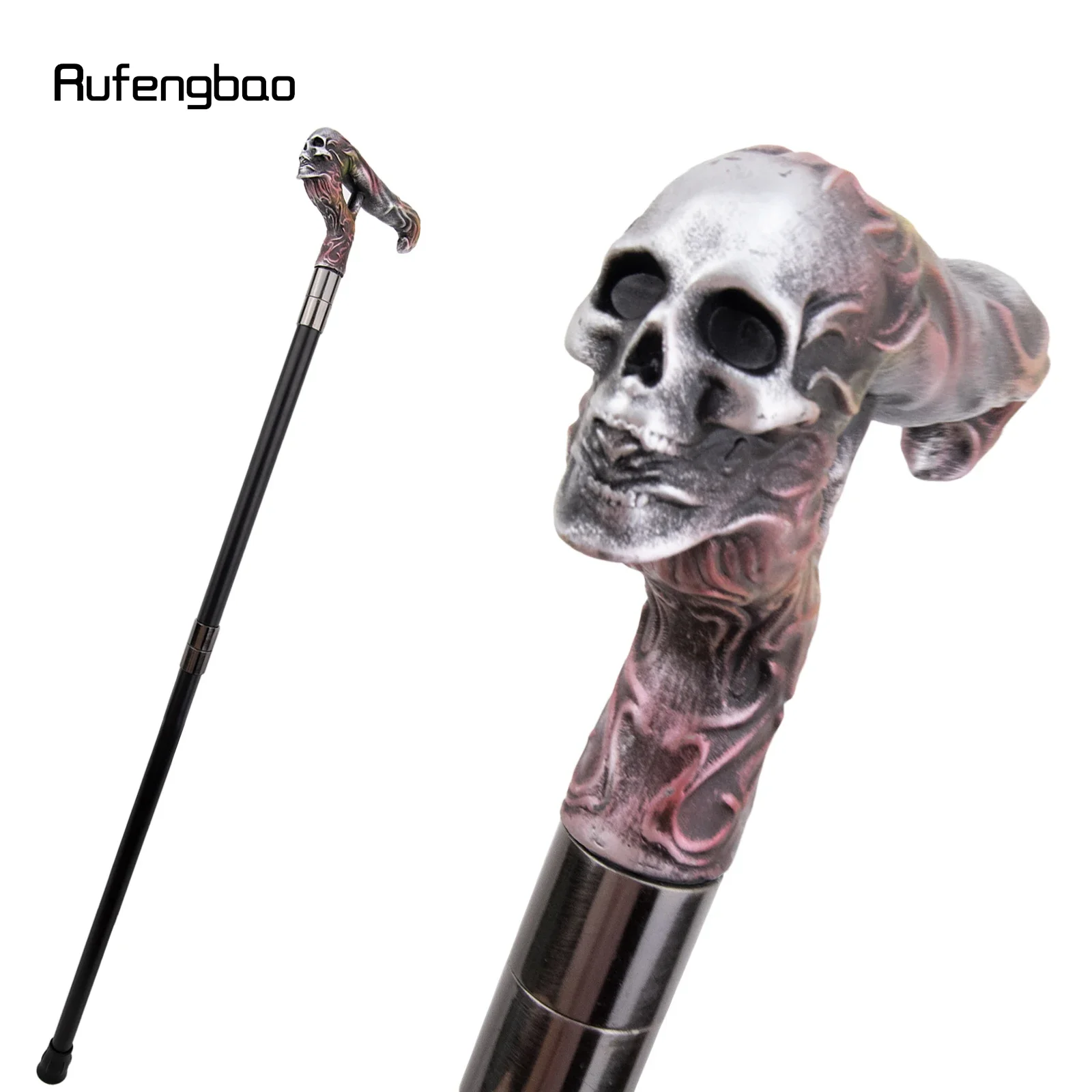 Long Head Skull Colourful Cane